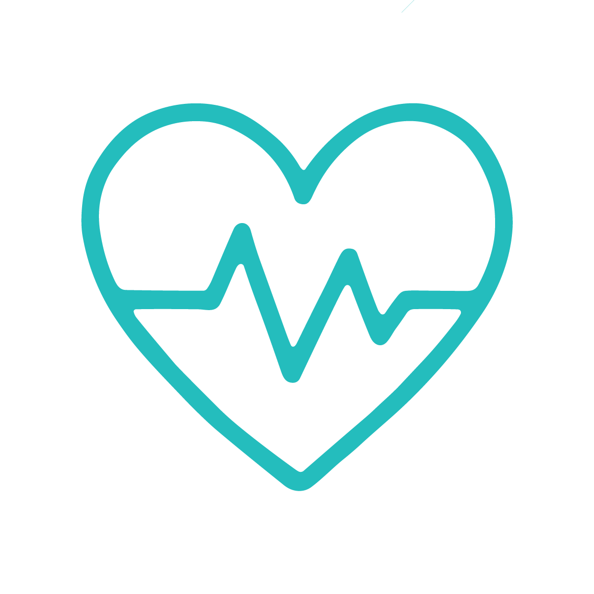 Medical Heart EKG Icon for Medical Insurance Accepeted